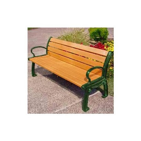 Jayhawk Plastics Frog Furnishings Heritage 6' Recycled Plastic Bench, Cedar Bench/Green Frame PB 6CEDGFHER